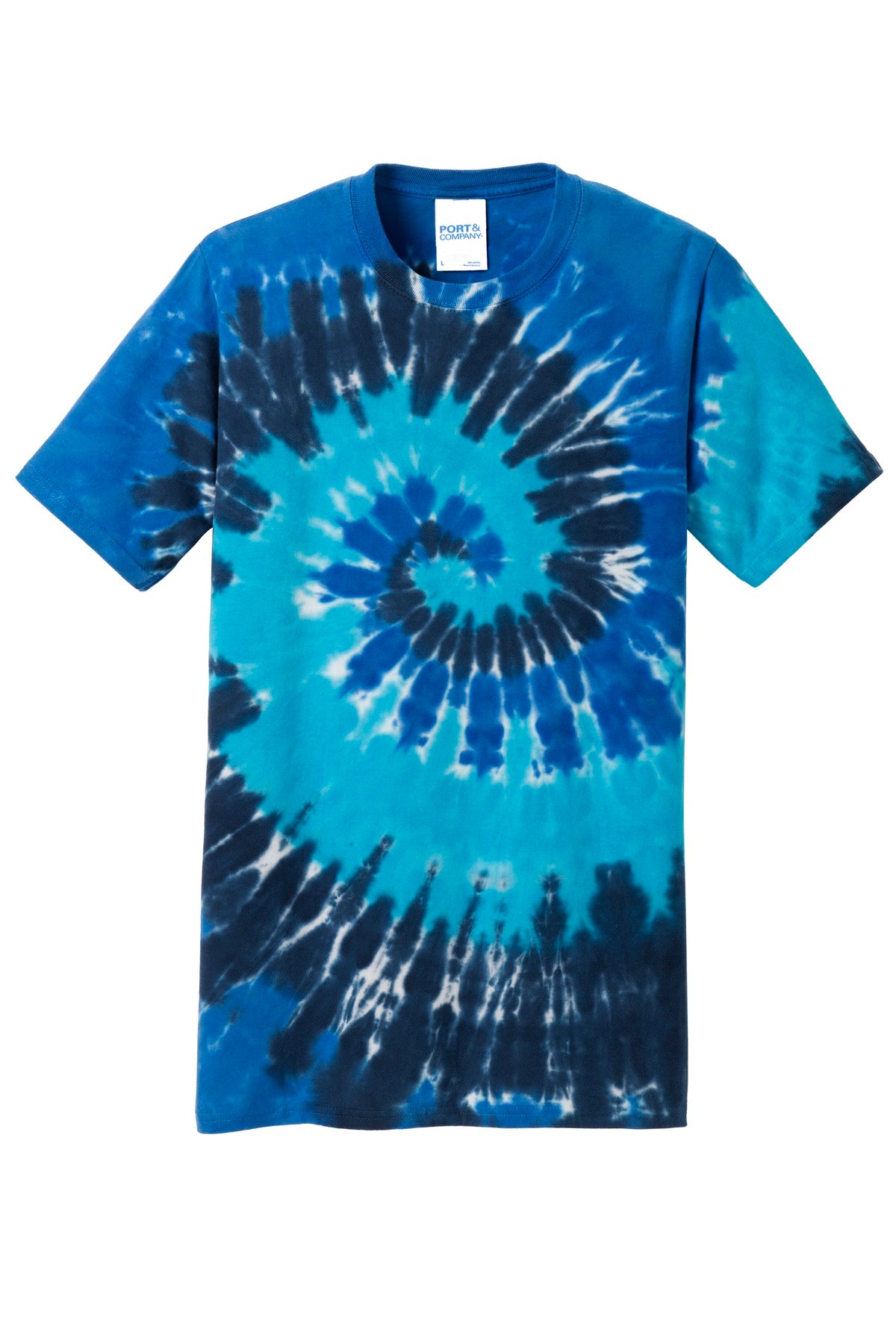 Front View of Ocean Rainbow Port & Co Tie-Dye Tee. PC147