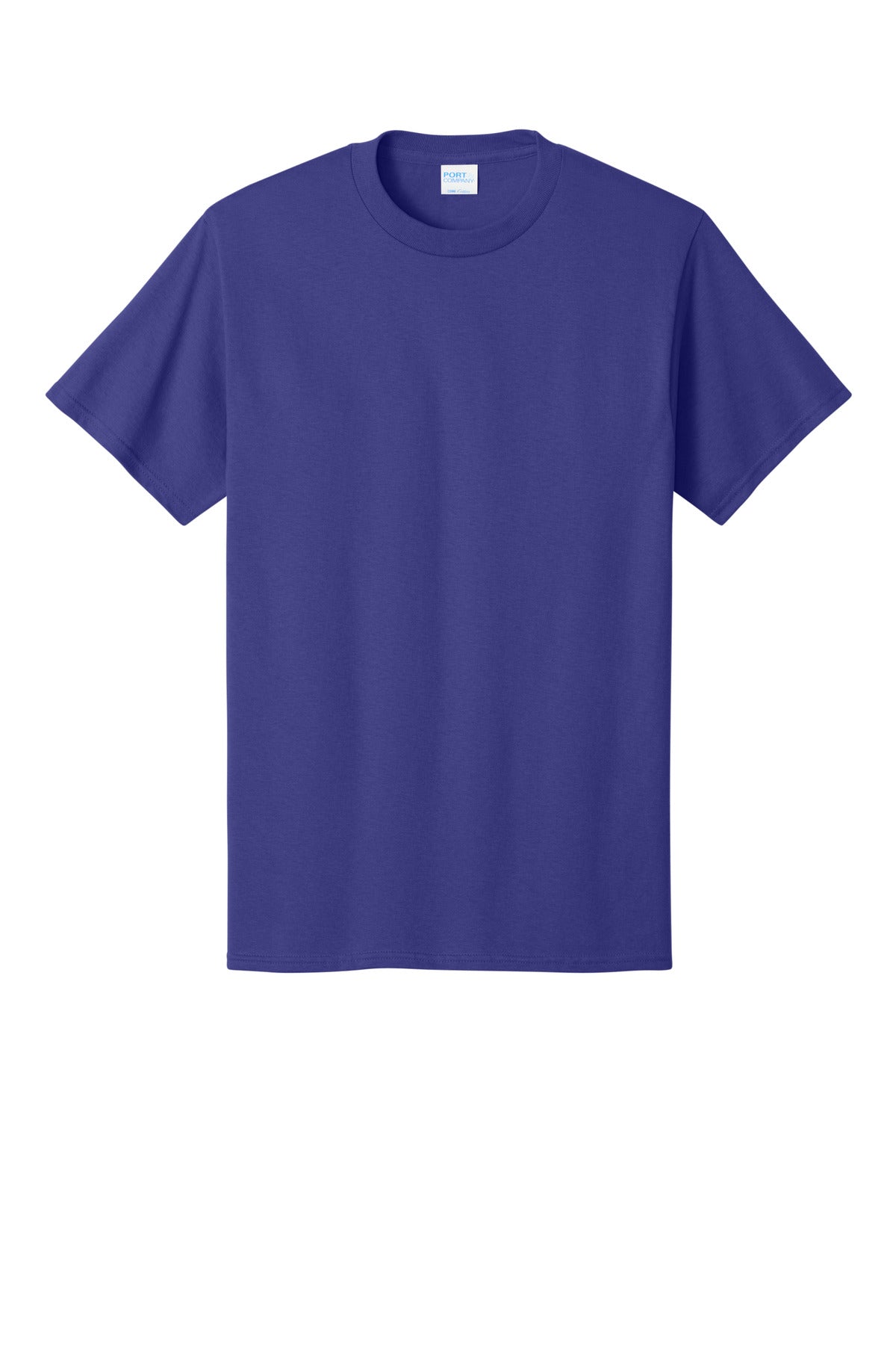 Front View of Purple Port & Co Core Cotton Tee. PC54 plain