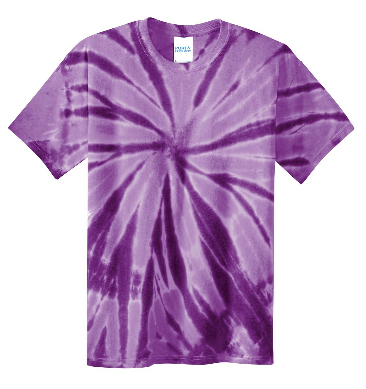 Front View of Purple Port & Co Youth Tie-Dye Tee. PC147Y plain