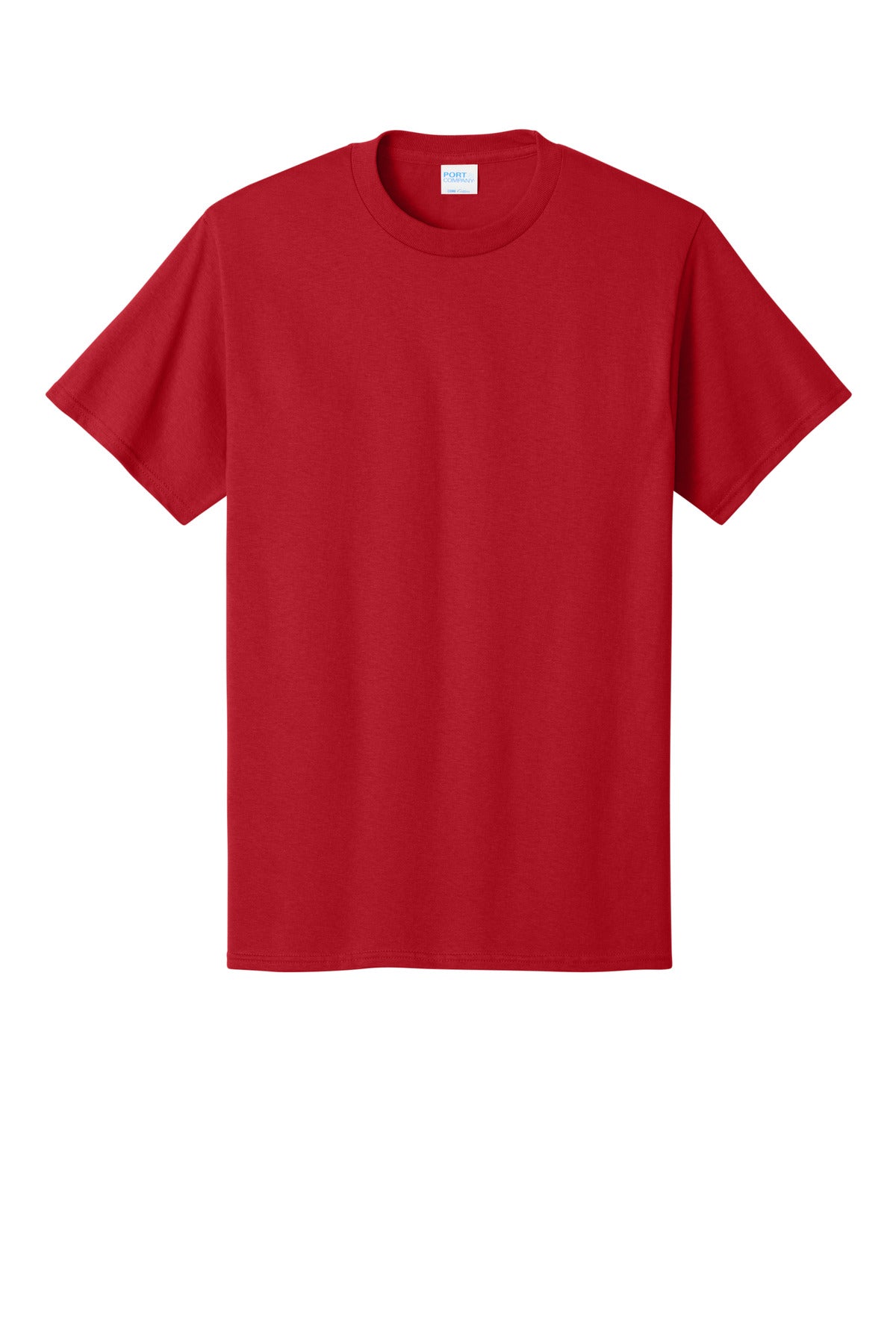 Front View of Red Port & Co Core Cotton Tee. PC54 plain