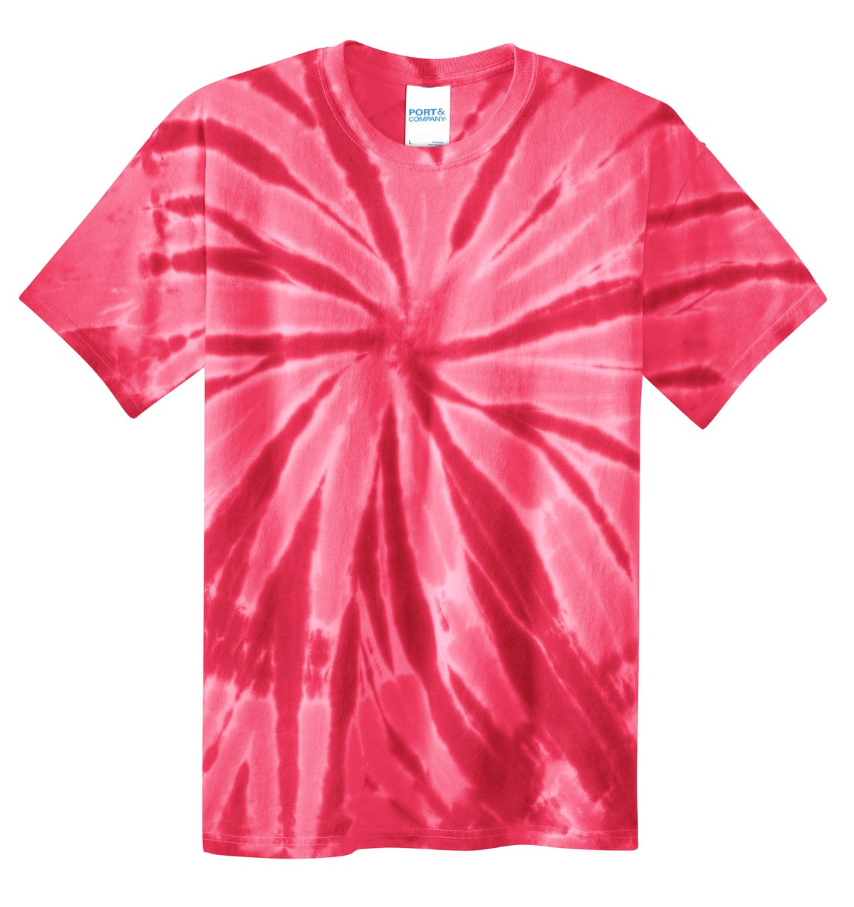 Front View of Red Port & Co Youth Tie-Dye Tee. PC147Y plain