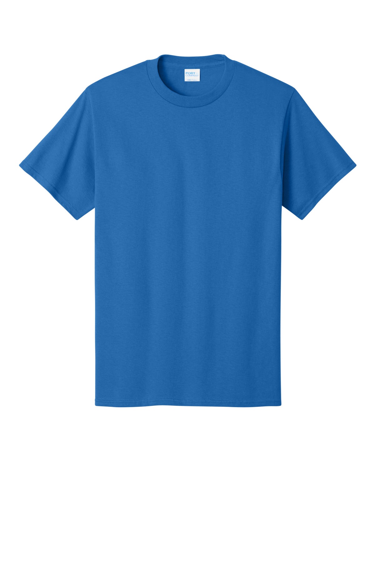 Front View of Royal Port & Co Core Cotton Tee. PC54 plain