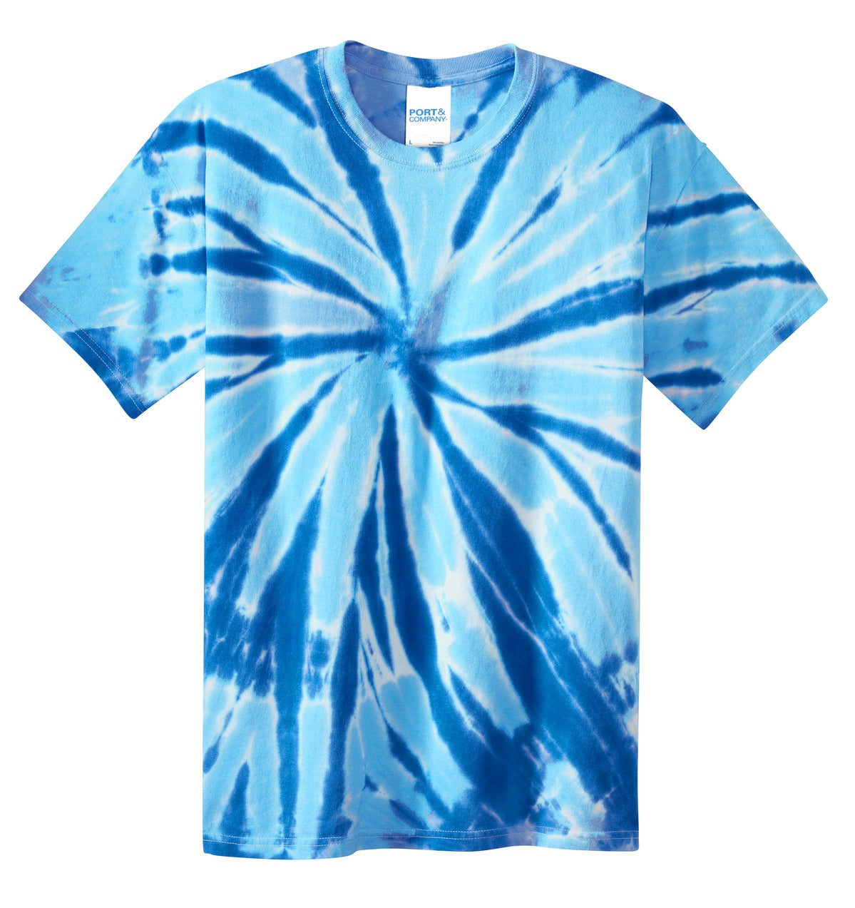 Front View of Royal Port & Co Youth Tie-Dye Tee. PC147Y