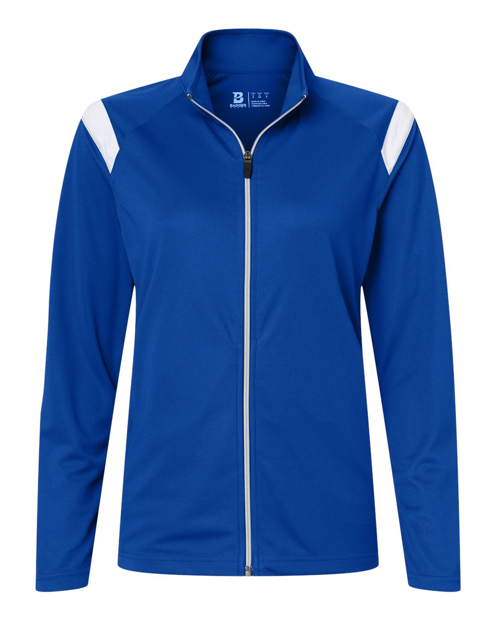Front View of Royal/ White Women's On The Rise Outercore Warm-Up Jacket - 7925 plain