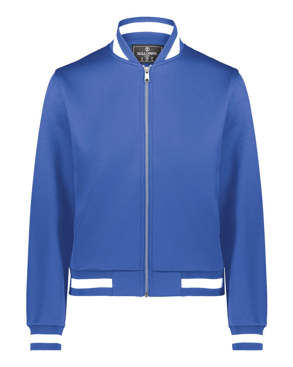 Front View of Royal/ White Women's V-Street Full-Zip Jacket - 223747 plain