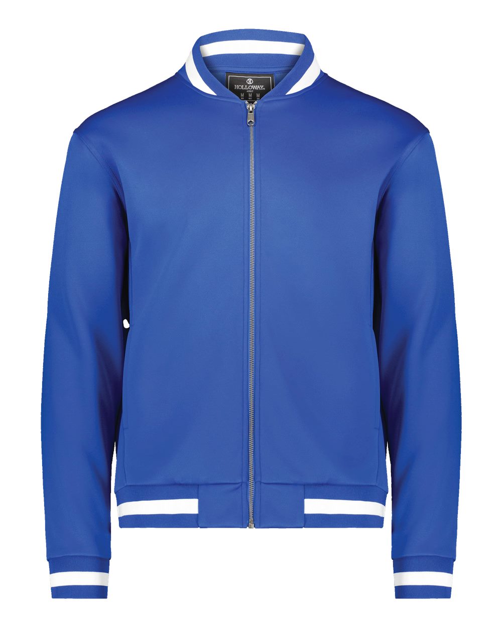 Front View of Royal/ White Youth V-Street Full-Zip Jacket - 223647 plain