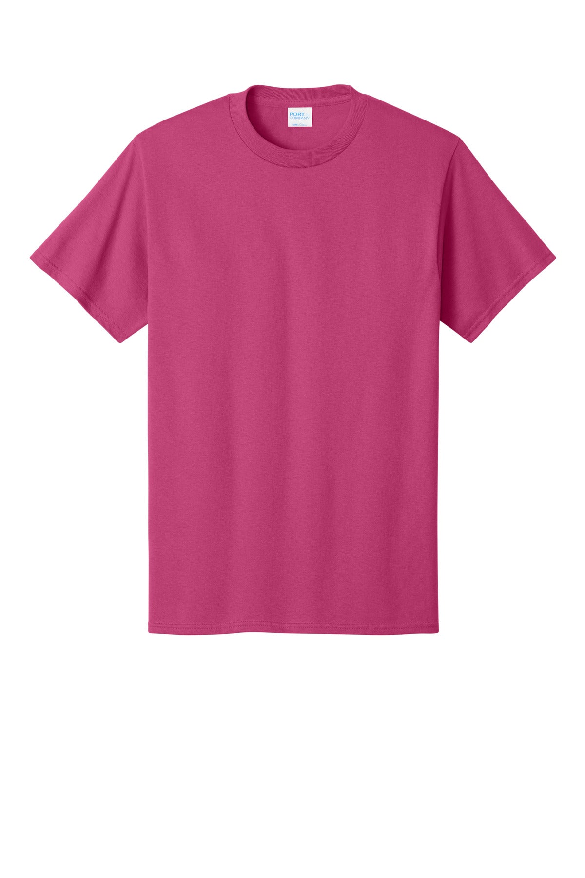 Front View of Sangria Port & Co Core Cotton Tee. PC54 plain