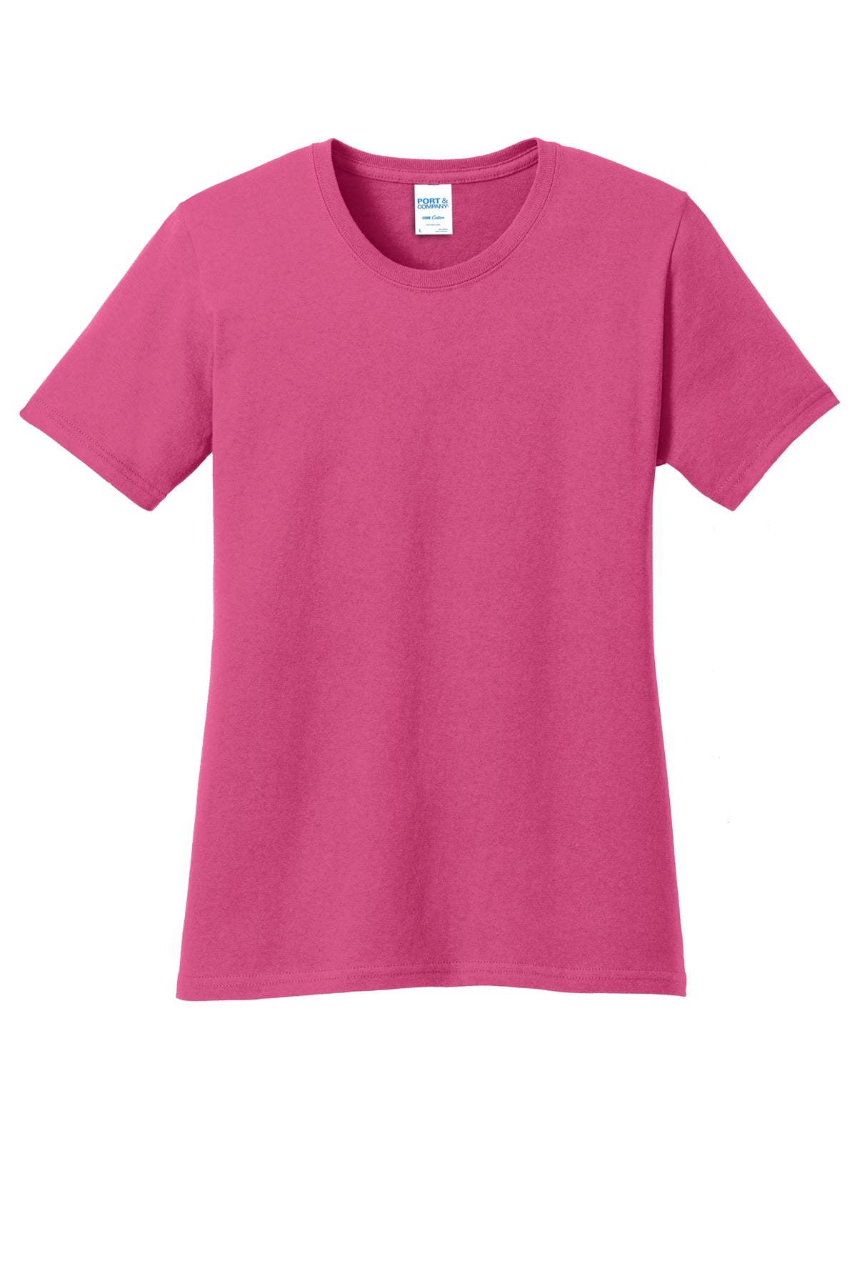 Front View of Sangria Port & Co Women's Core Cotton Tee. LPC54 plain