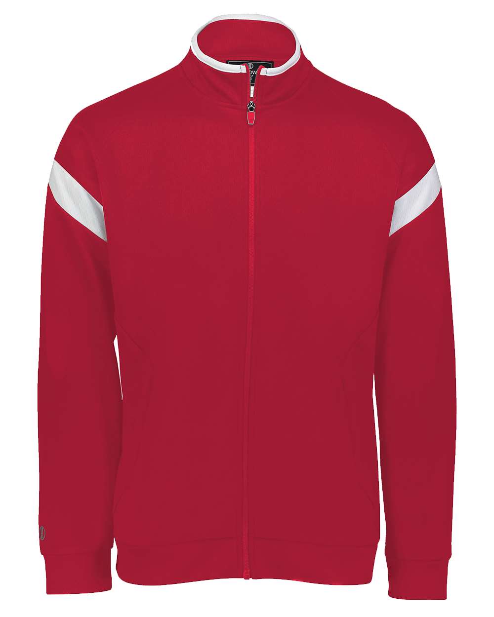 Front View of Scarlet/ White/ Scarlet Youth Limitless Full-Zip Jacket - 229679 plain