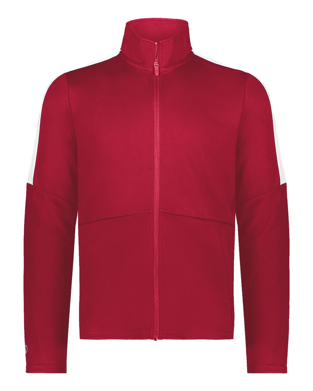 Front View of Scarlet/ White Youth Crosstown Full-Zip Jacket - 223630 plain