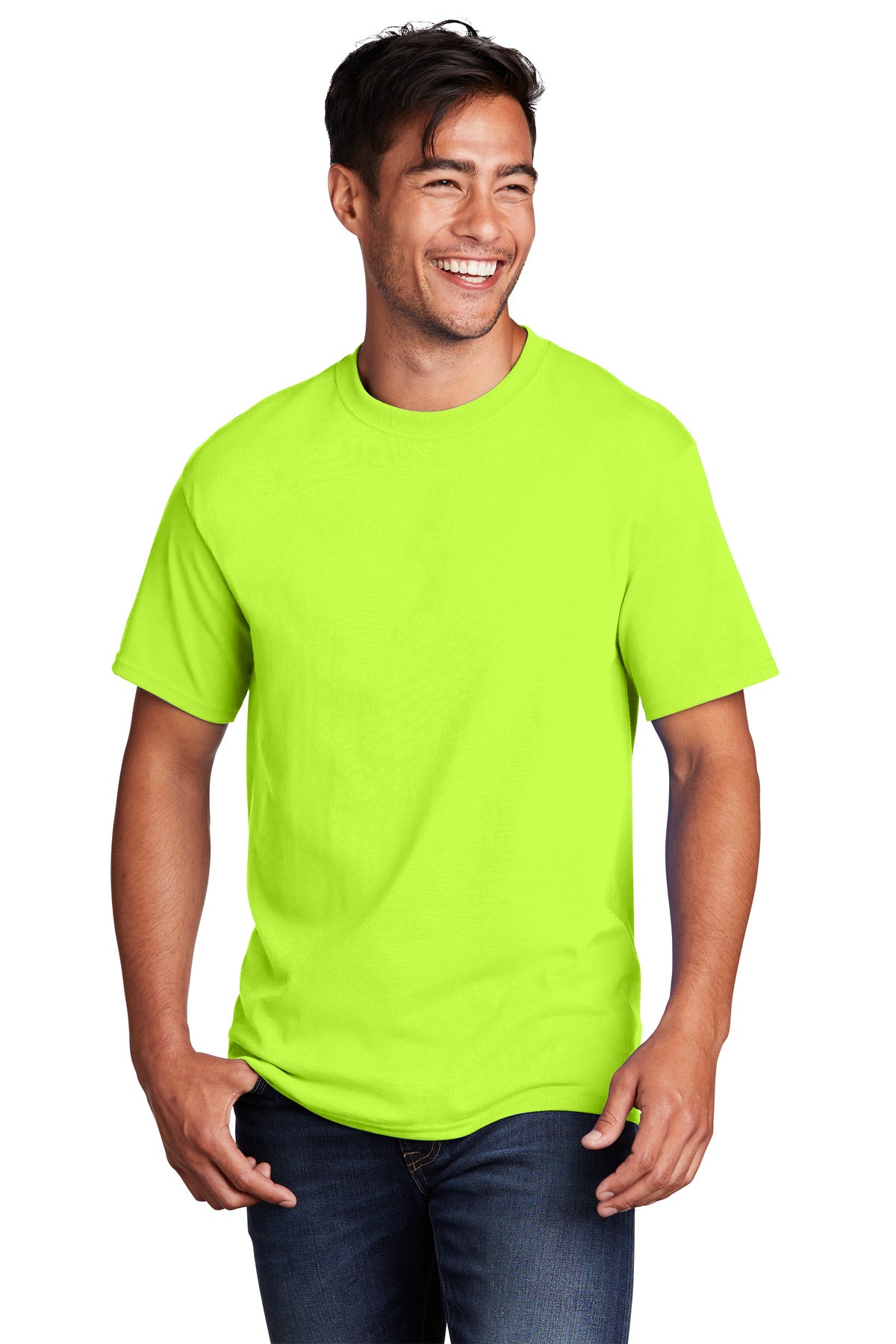 Front View of SGreen Port & Co Core Cotton Tee. PC54 plain