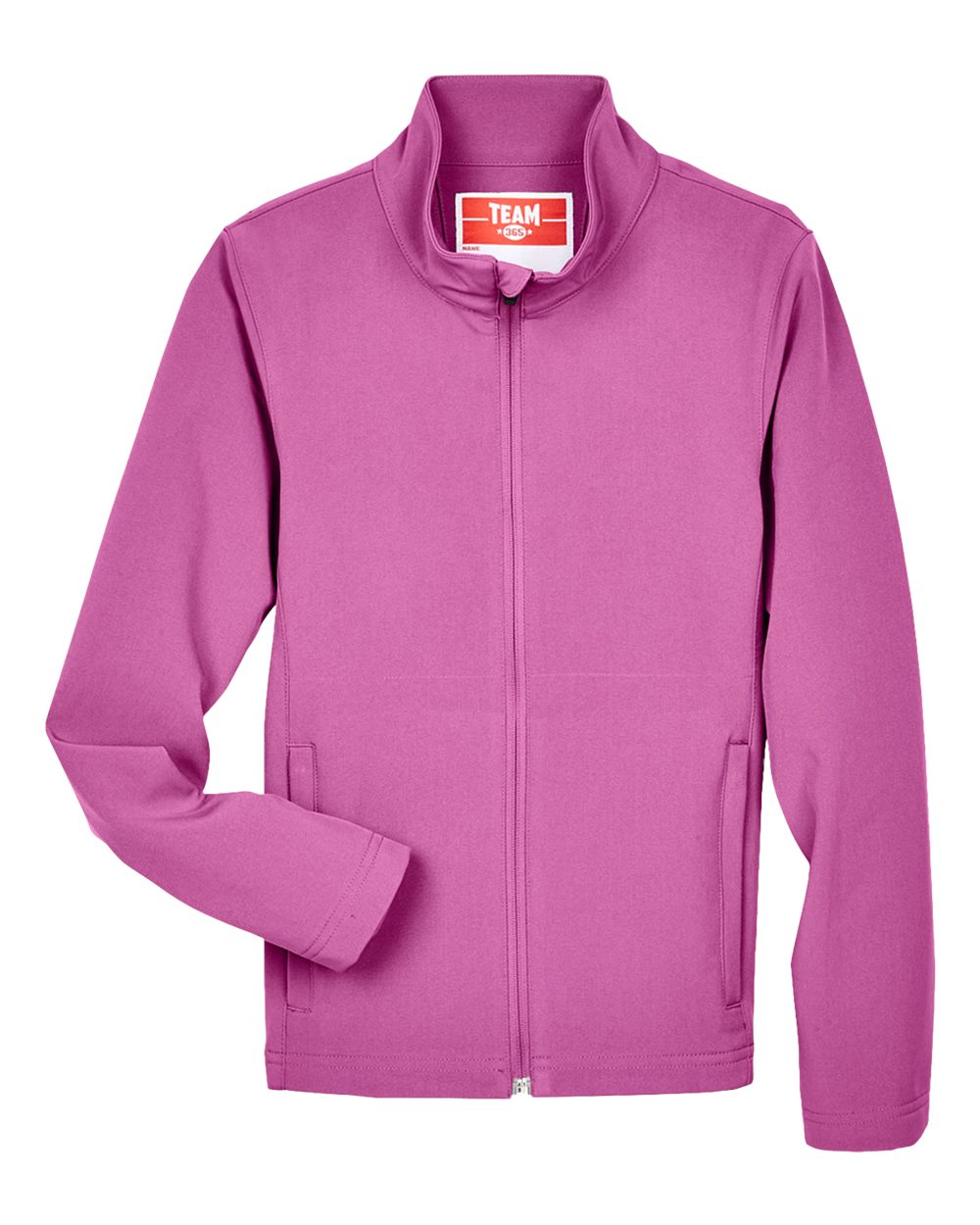 Front View of Sport Charity Pink Youth Leader Soft Shell Jacket - TT80Y plain
