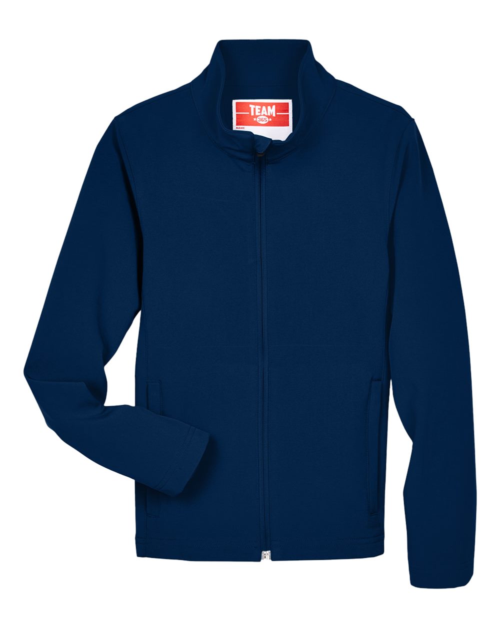 Front View of Sport Dark Navy Youth Leader Soft Shell Jacket - TT80Y plain