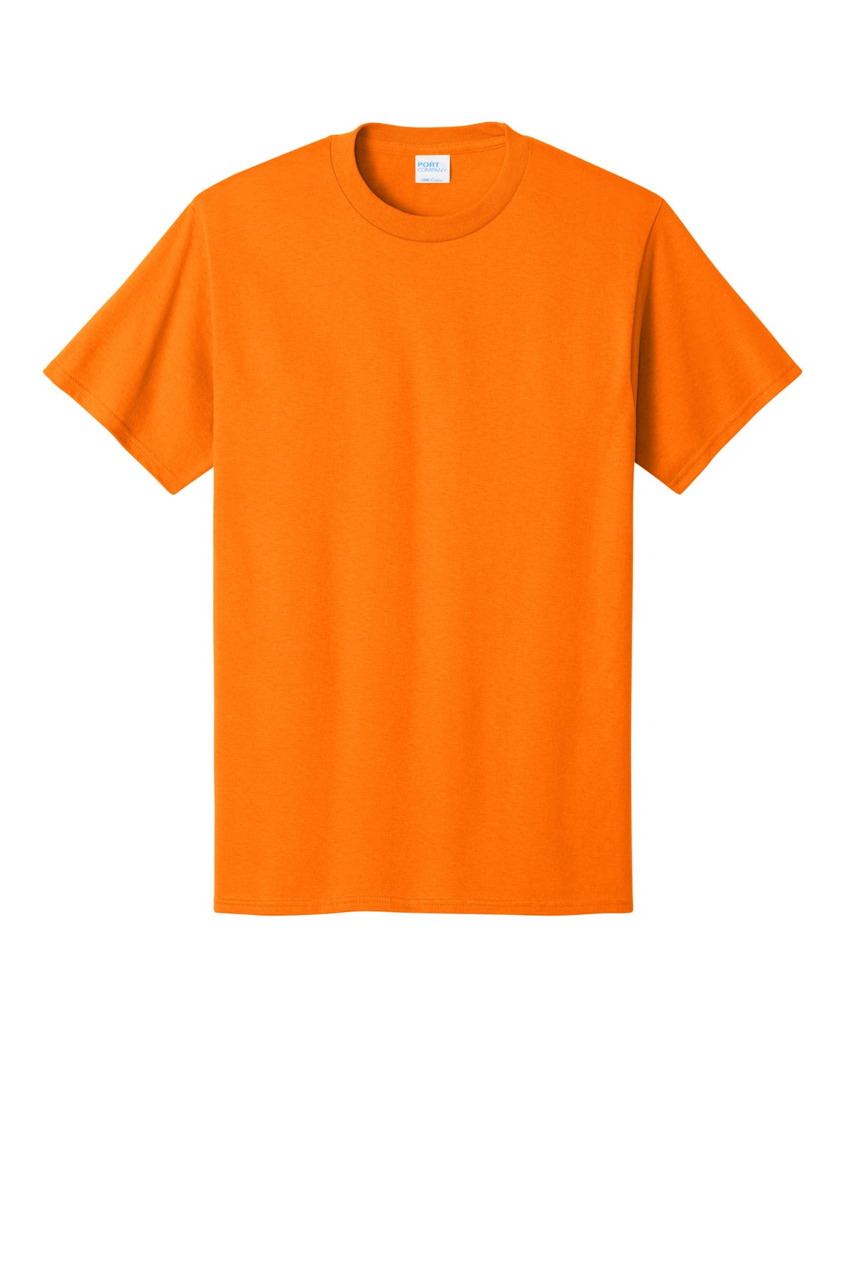 Front View of TennOrange Port & Co Core Cotton Tee. PC54 plain