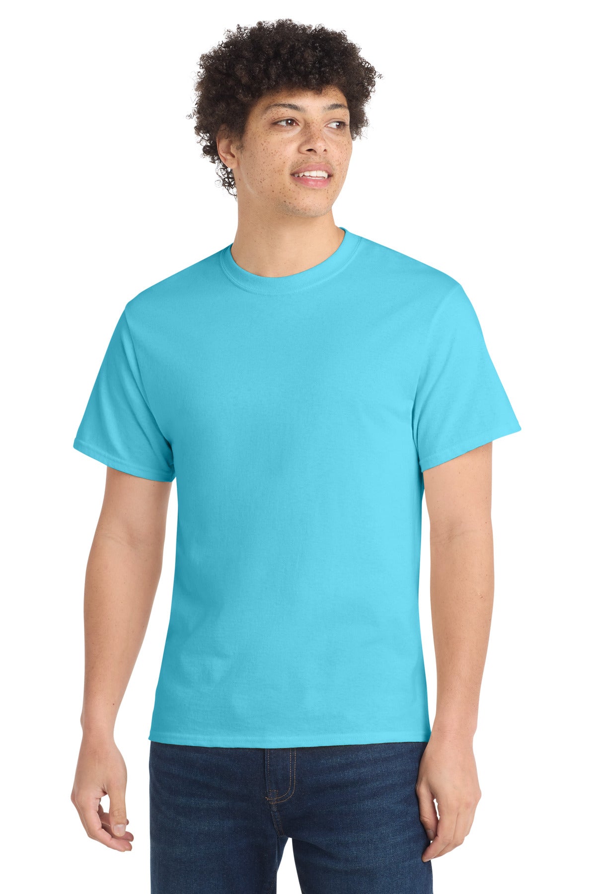 Front View of TidalWave Port & Co Core Cotton Tee. PC54 plain