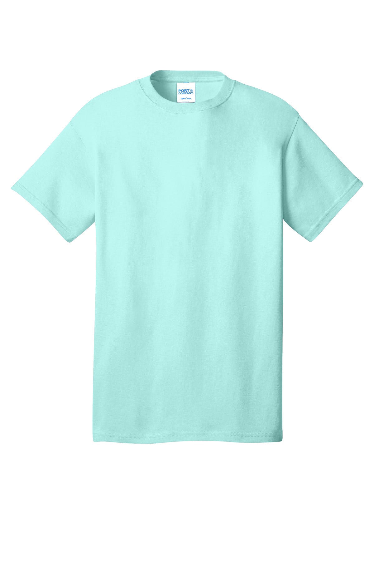 Front View of TrCeladon Port & Co Core Cotton Tee. PC54 plain