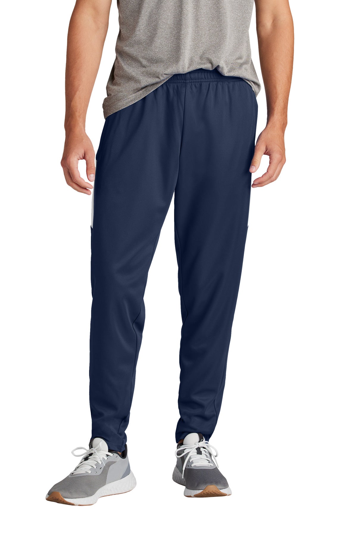 Front View of TrNv/White Sport-Tek Travel Pant PST800 plain