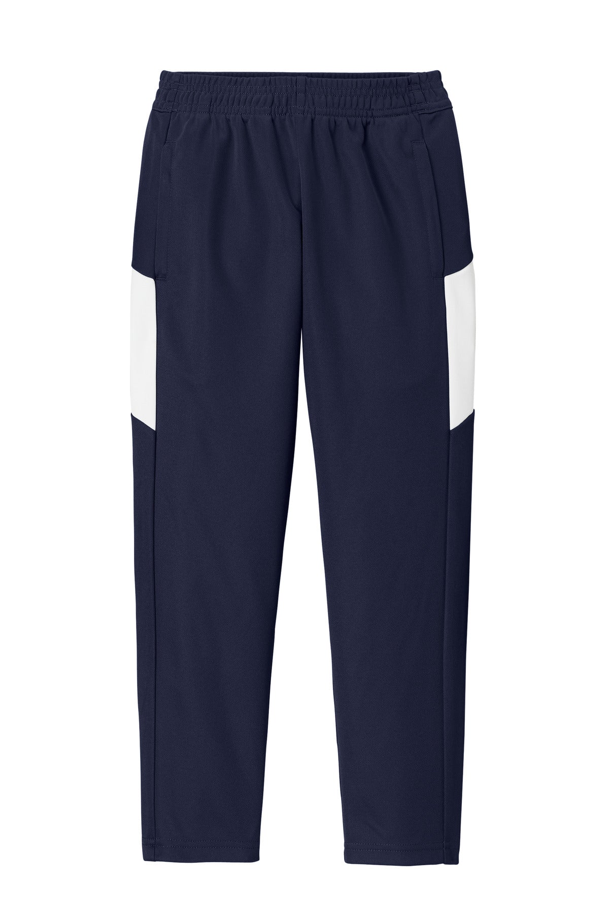 Front View of TrNv/White Sport-Tek Youth Travel Pant YPST800
