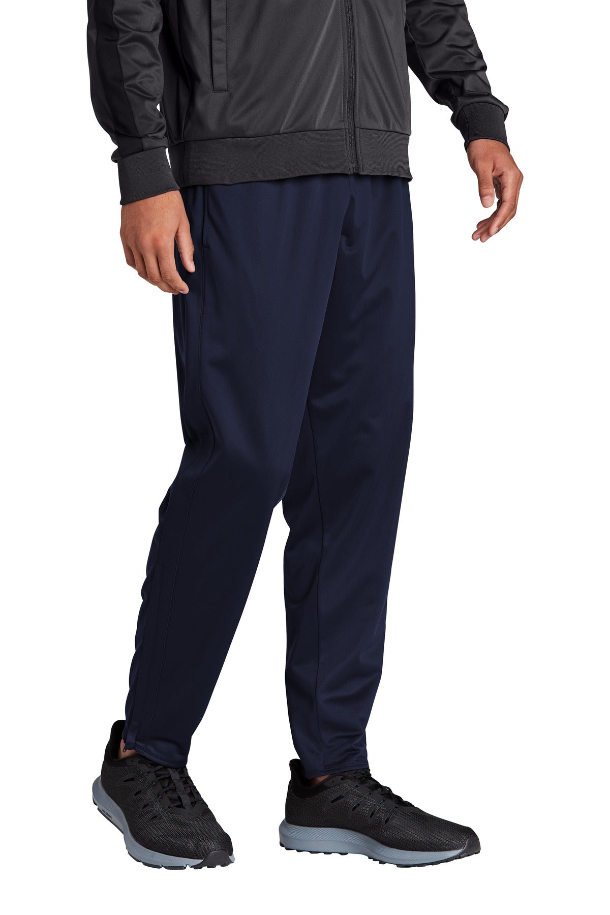 Front View of True Navy Sport-Tek Tricot Track Jogger. PST95 plain