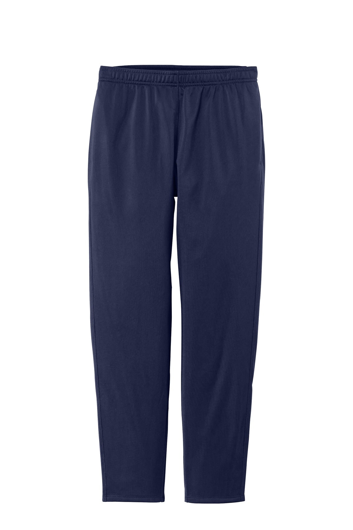 Front View of True Navy Sport-Tek Women's Tricot Track Jogger. LPST95 plain