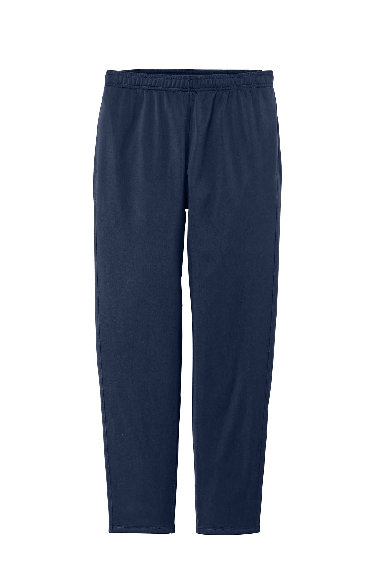 Front View of True Navy Sport-Tek Women's Tricot Track Jogger. LPST95 plain