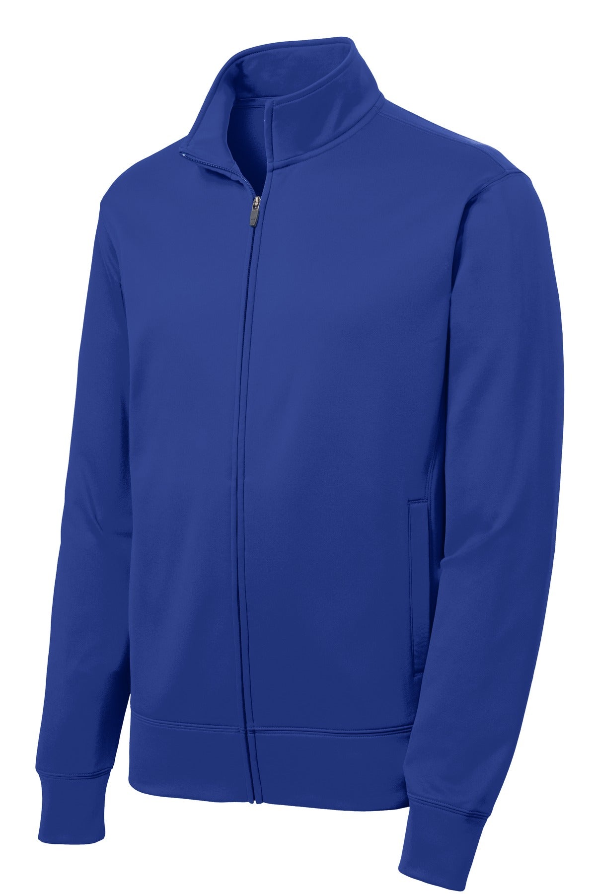 Front View of True Royal Sport-Tek Sport-Wick Fleece Full-Zip Jacket. ST241 plain