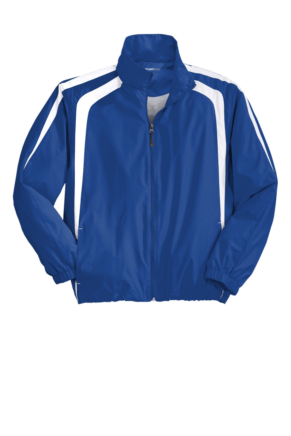Front View of True Royal/Wht Sport-Tek Colorblock Raglan Jacket. JST60 plain