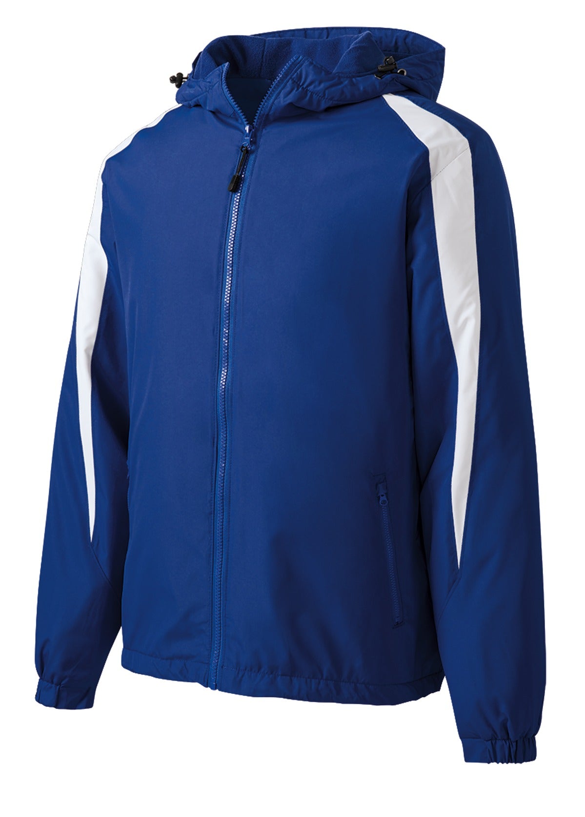 Front View of True Royal/Wht Sport-Tek Fleece-Lined Colorblock Jacket. JST81 plain