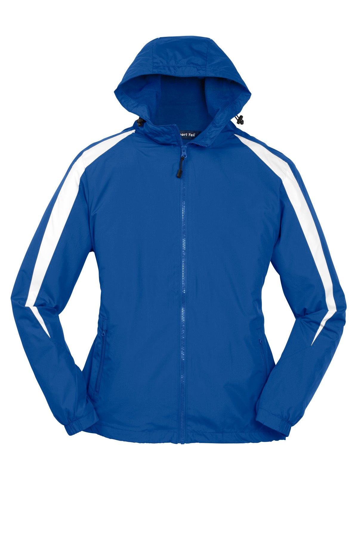 Front View of True Royal/Wht Sport-Tek Fleece-Lined Colorblock Jacket. JST81 plain