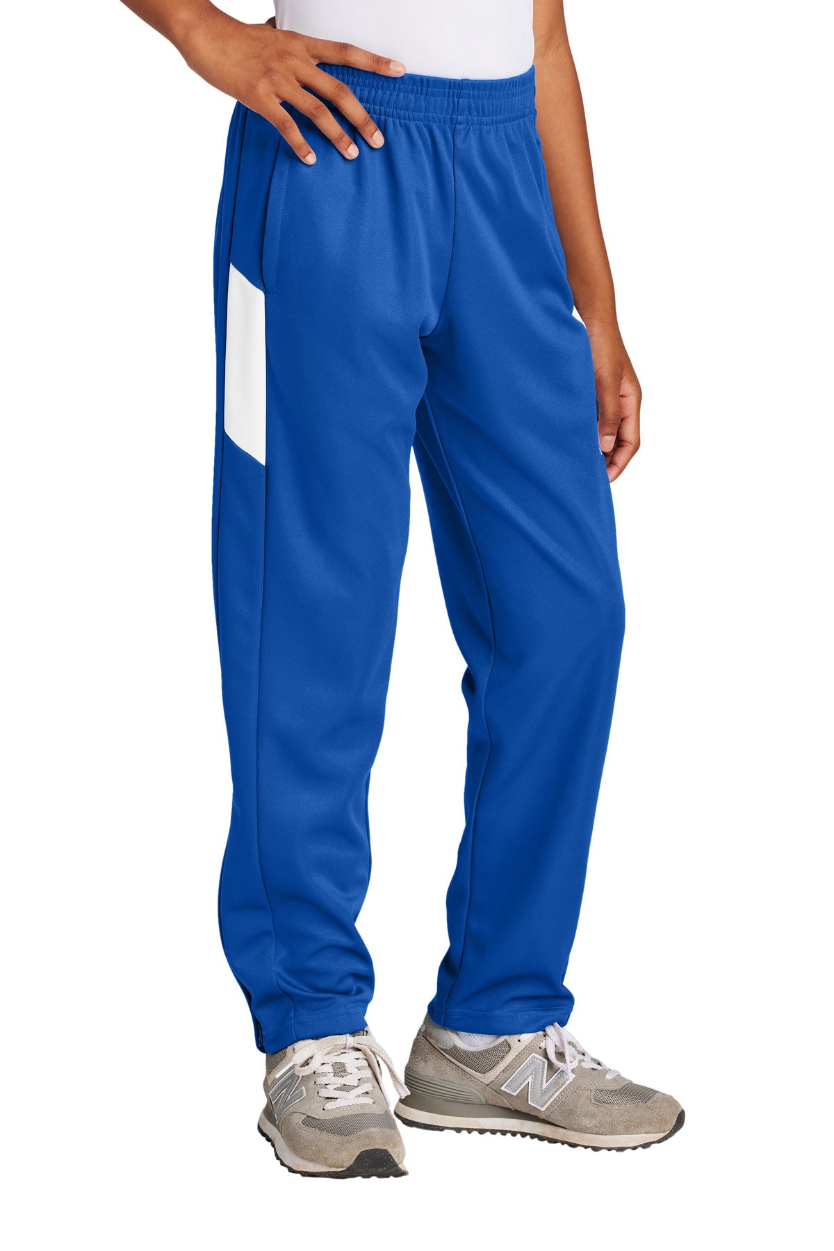 Front View of TRy/White Sport-Tek Youth Travel Pant YPST800