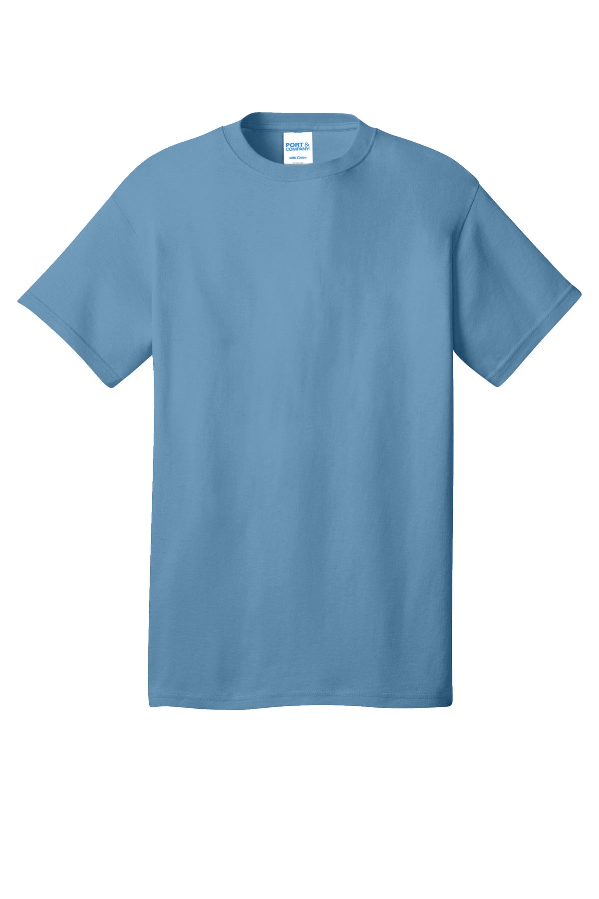 Front View of TundraBlu Port & Co Core Cotton Tee. PC54 plain