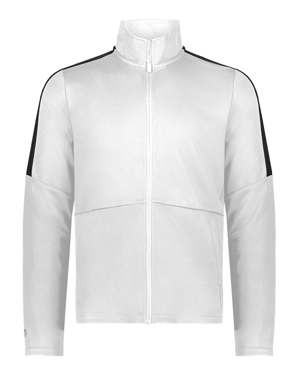 Front View of White/ Black Youth Crosstown Full-Zip Jacket - 223630 plain