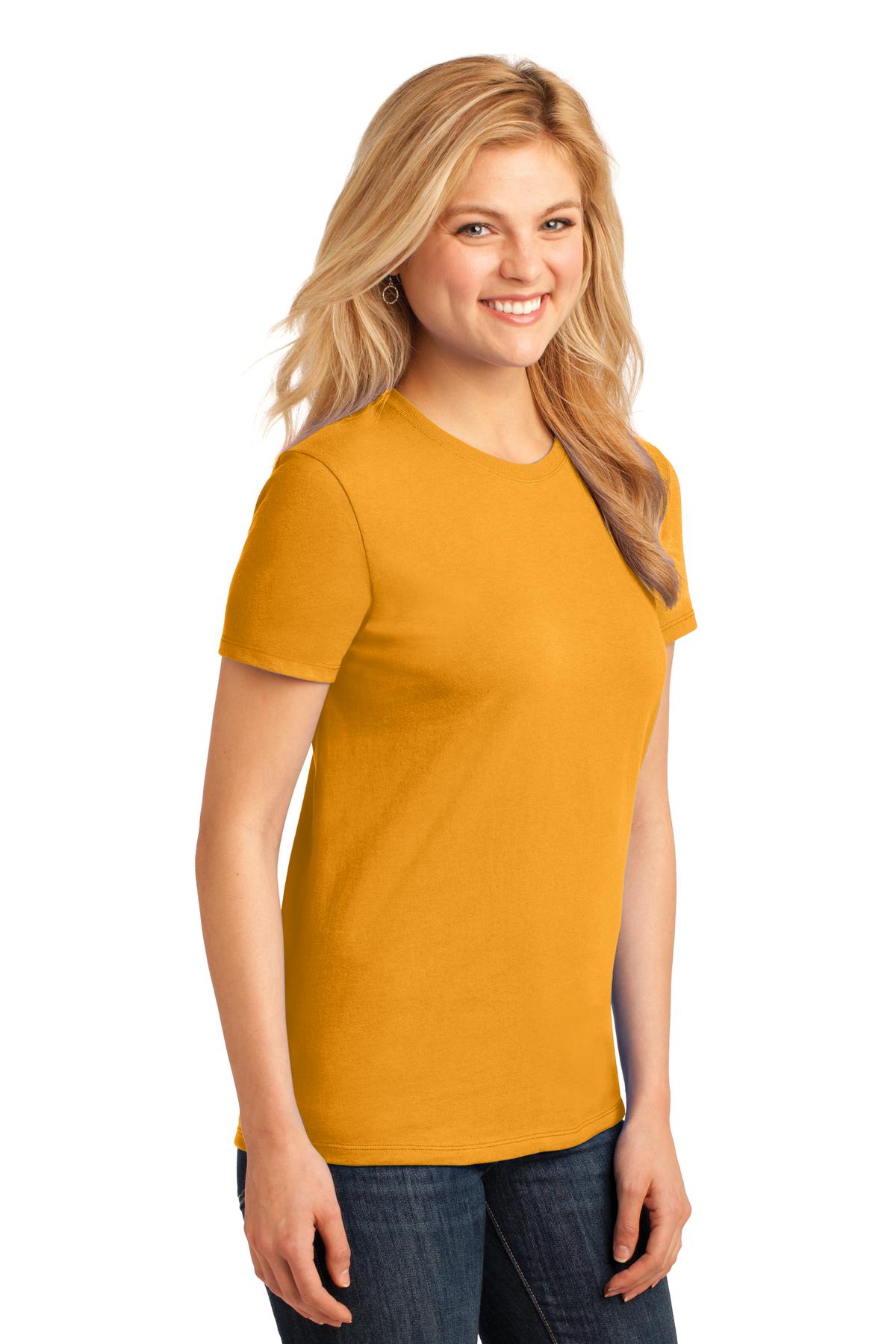Gold Port & Co Women's Core Cotton Tee. LPC54 plain