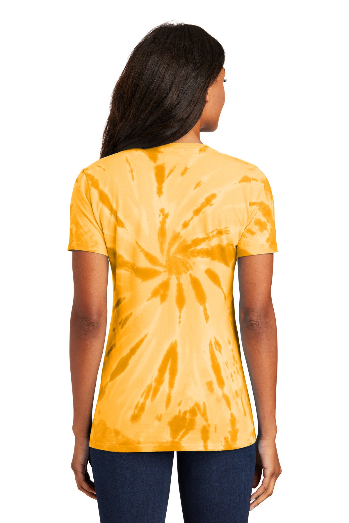 Gold Port & Co Women's Tie-Dye V-Neck Tee. LPC147V plain