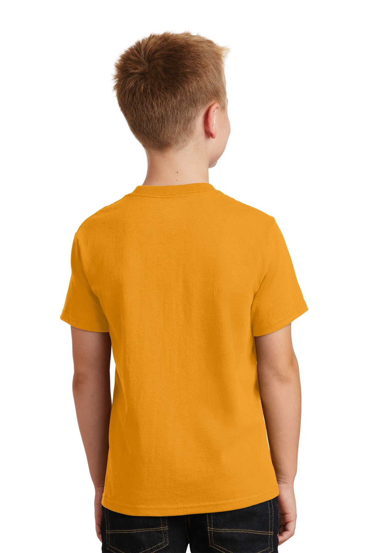Gold Port & Co Youth Core Cotton Tee. PC54Y plain