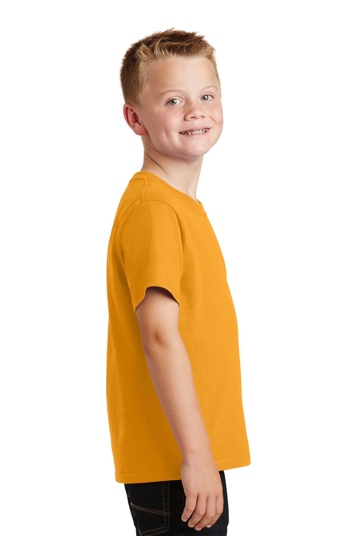 Gold Port & Co Youth Core Cotton Tee. PC54Y