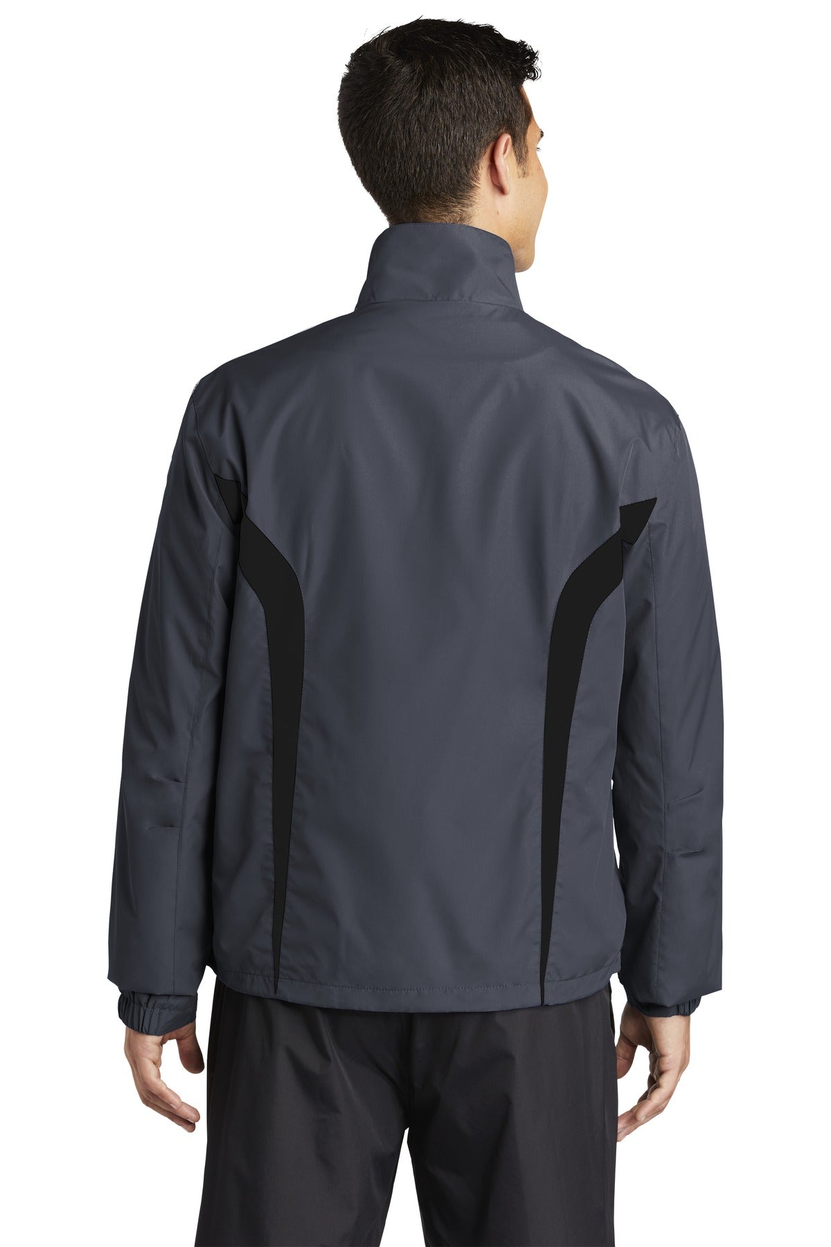 Graph Grey/Blk Sport-Tek Colorblock Raglan Jacket. JST60 plain