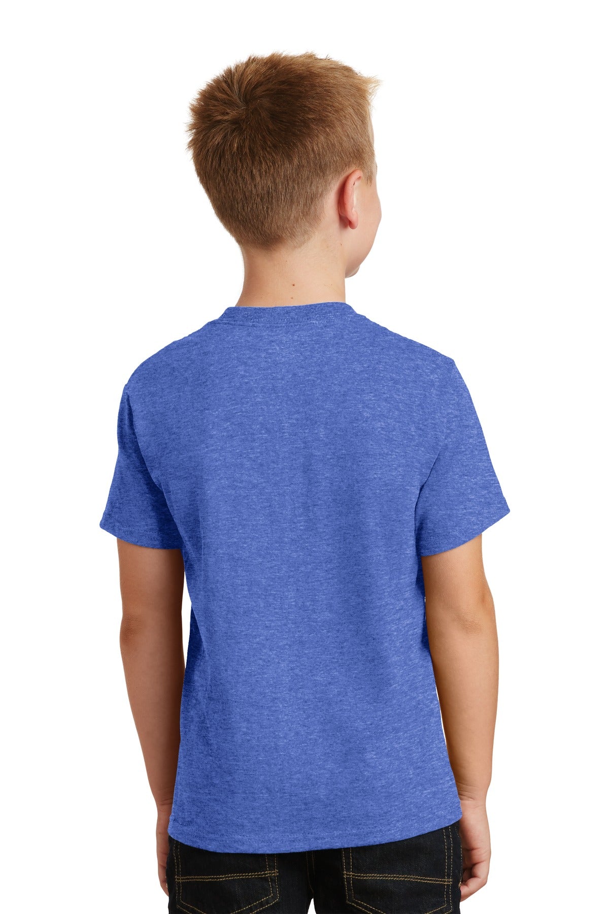 Heather Royal Port & Co Youth Core Cotton Tee. PC54Y plain