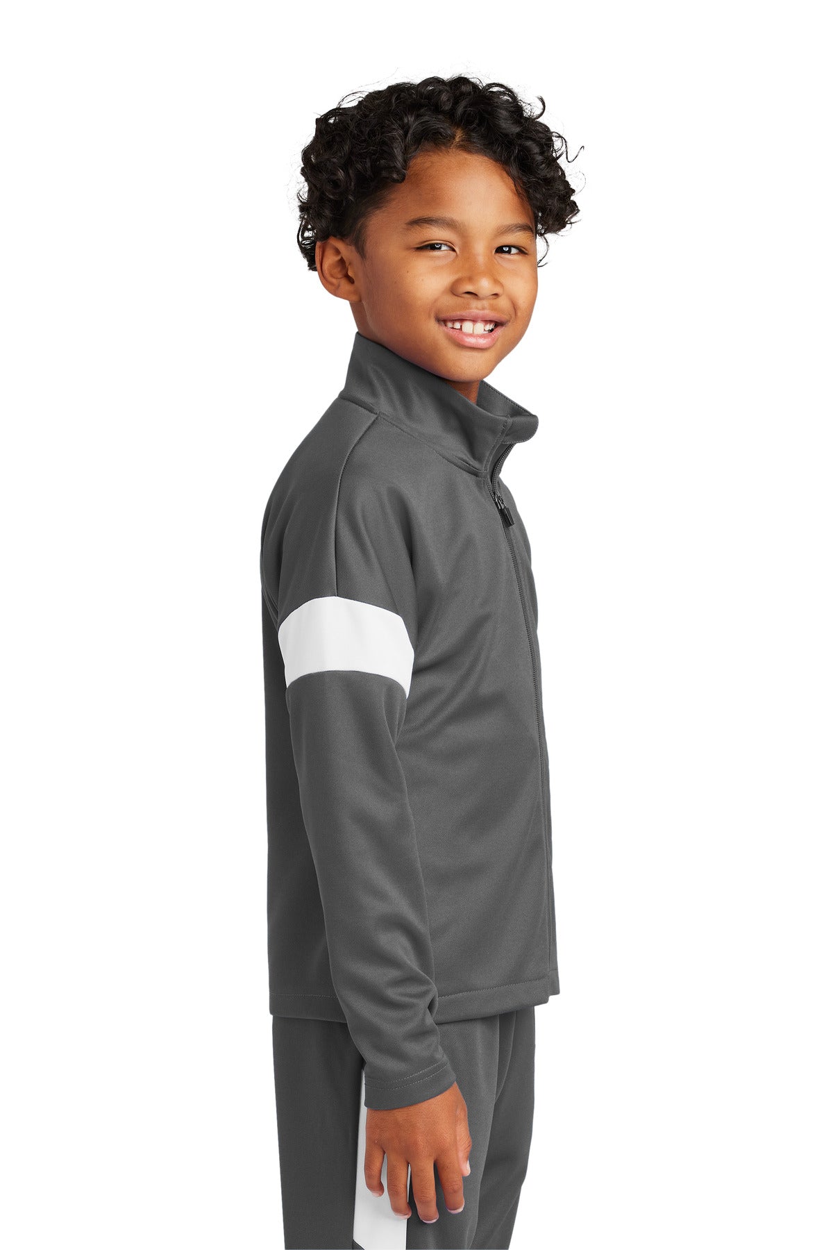 IrGy/White Sport-Tek Youth Travel Full-Zip Jacket YST800 plain