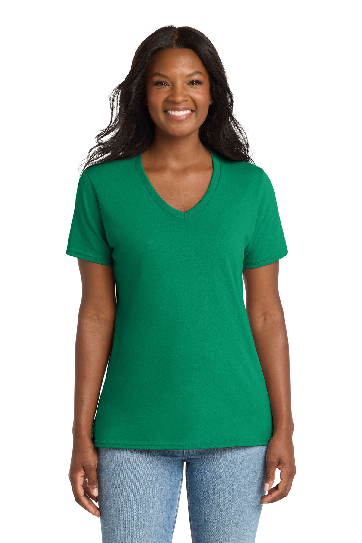 Kelly Port & Co Women's Core Cotton V-Neck Tee. LPC54V plain