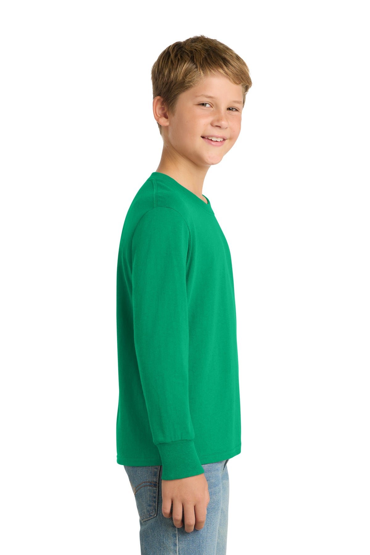 Kelly Port & Co Youth Long Sleeve Core Cotton Tee. PC54YLS plain