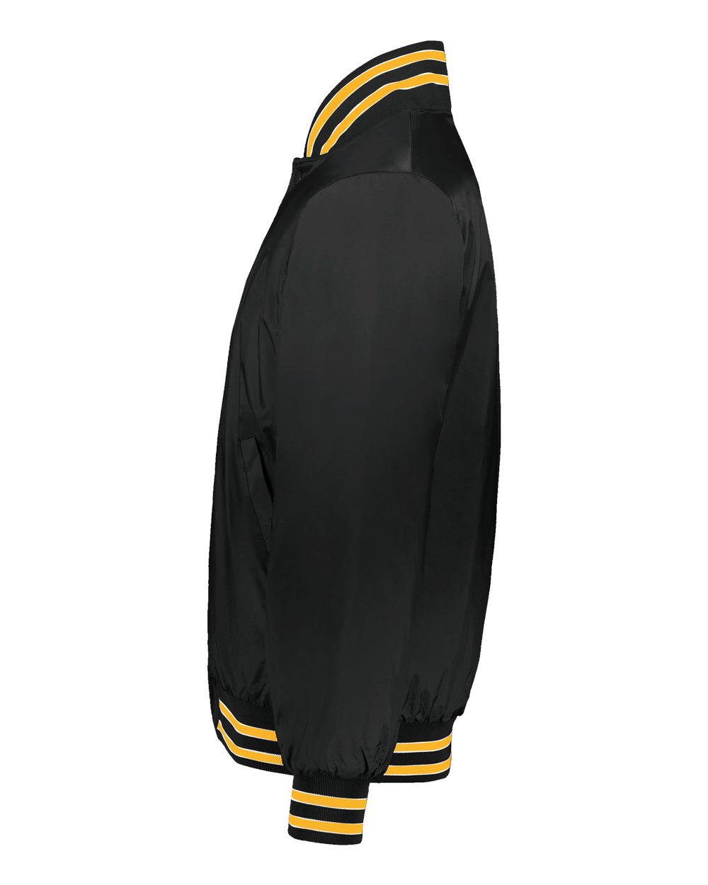 Left View of Black/ Light Gold/ White Heritage Jacket - 229140 plain