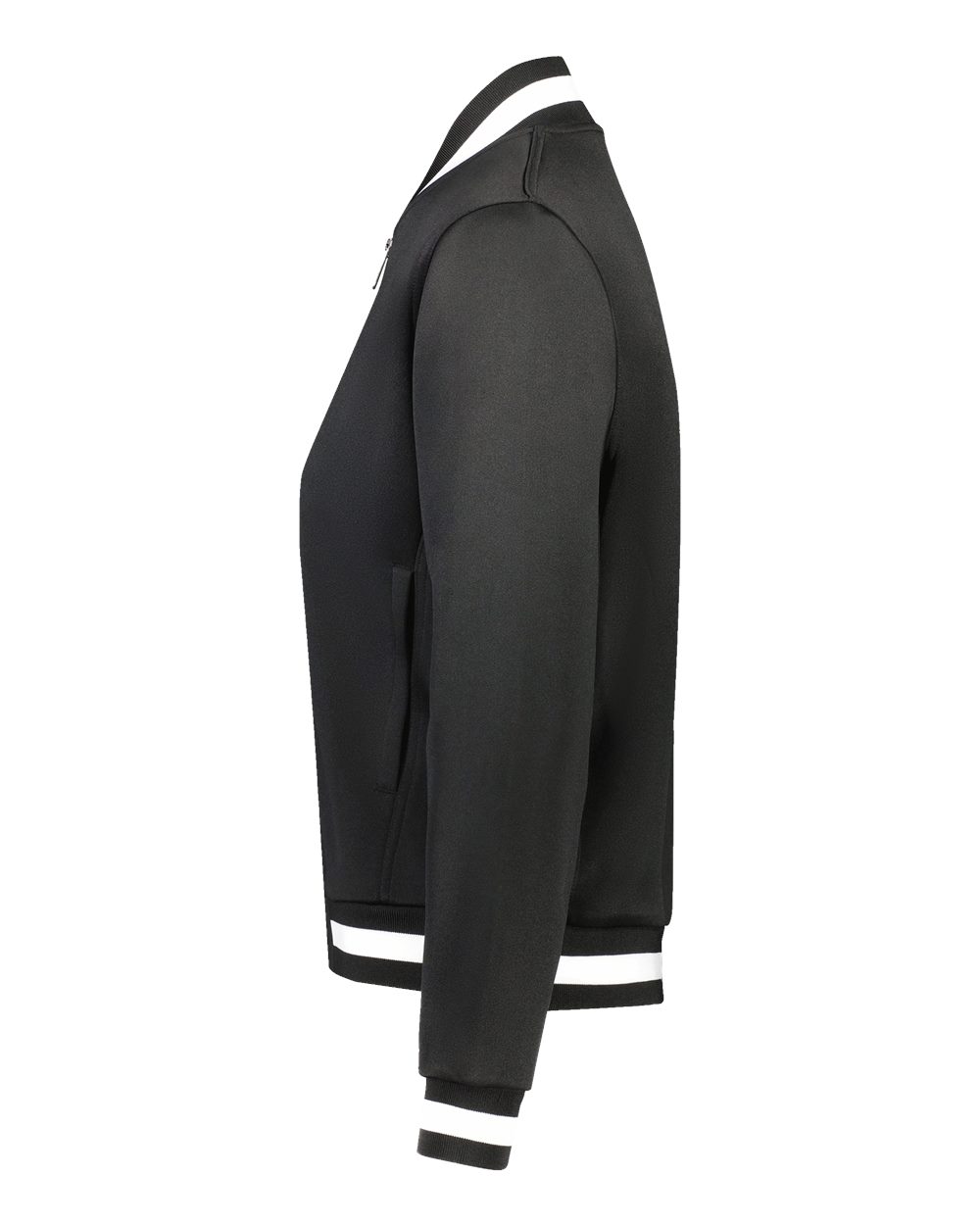Left View of Black/ White Women's V-Street Full-Zip Jacket - 223747 plain