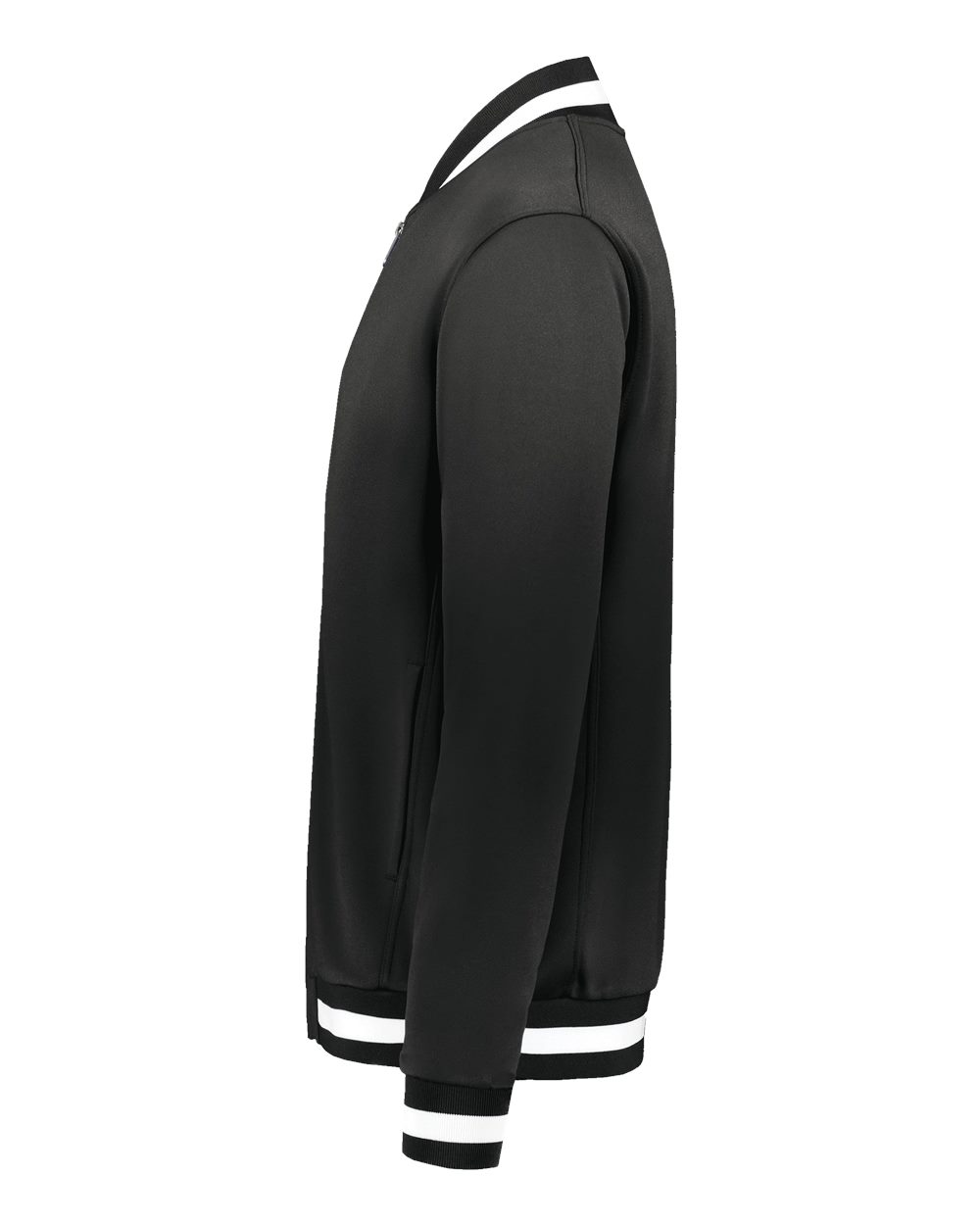 Left View of Black/ White Youth V-Street Full-Zip Jacket - 223647 plain