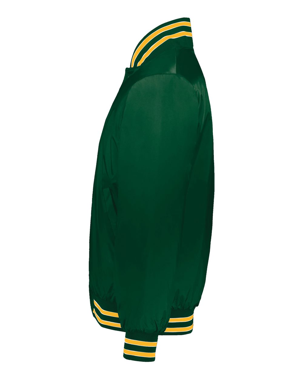 Left View of Dark Green/ Light Gold/ White Heritage Jacket - 229140 plain