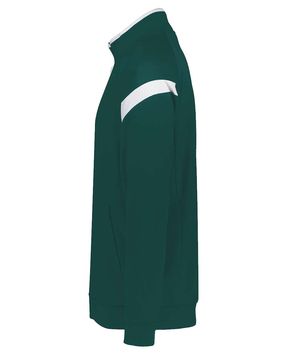 Left View of Dark Green/ White/ Dark Green Youth Limitless Full-Zip Jacket - 229679 plain