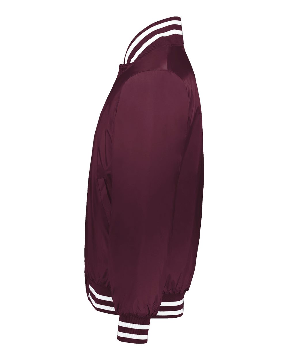 Left View of Maroon/ White Heritage Jacket - 229140 plain