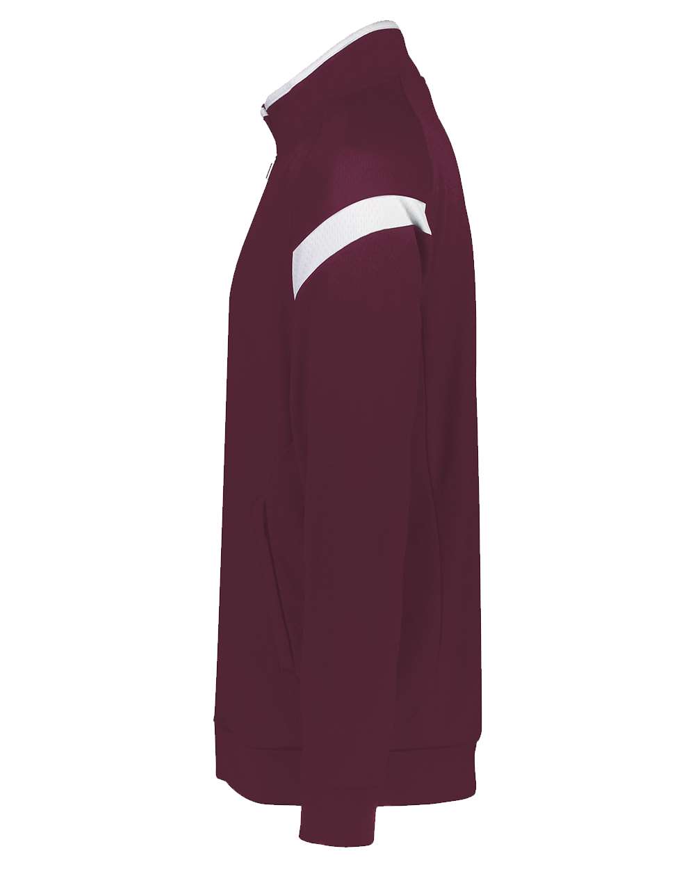 Left View of Maroon/ White/ Maroon Youth Limitless Full-Zip Jacket - 229679 plain