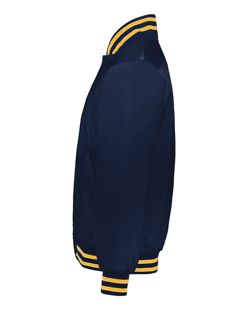 Left View of Navy/ Light Gold/ White Heritage Jacket - 229140 plain