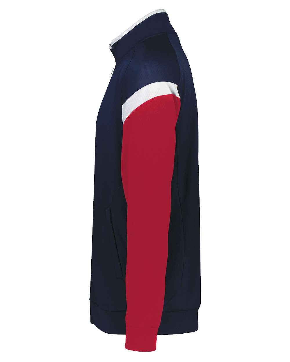 Left View of Navy/ White/ Scarlet Youth Limitless Full-Zip Jacket - 229679